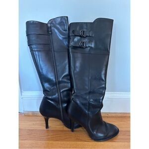 Cole Haan Knee-High Black Boots with Buckles